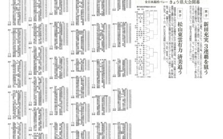 全日本高校バレー 愛媛県代表決定戦15日から開幕 全日本高校バレー 愛媛県代表決定戦15日から開幕