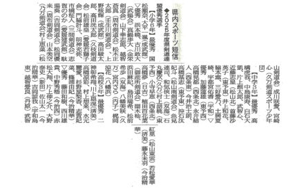 ［県内スポーツ短信］2025年度県剣道連盟優秀選手【高校３年】